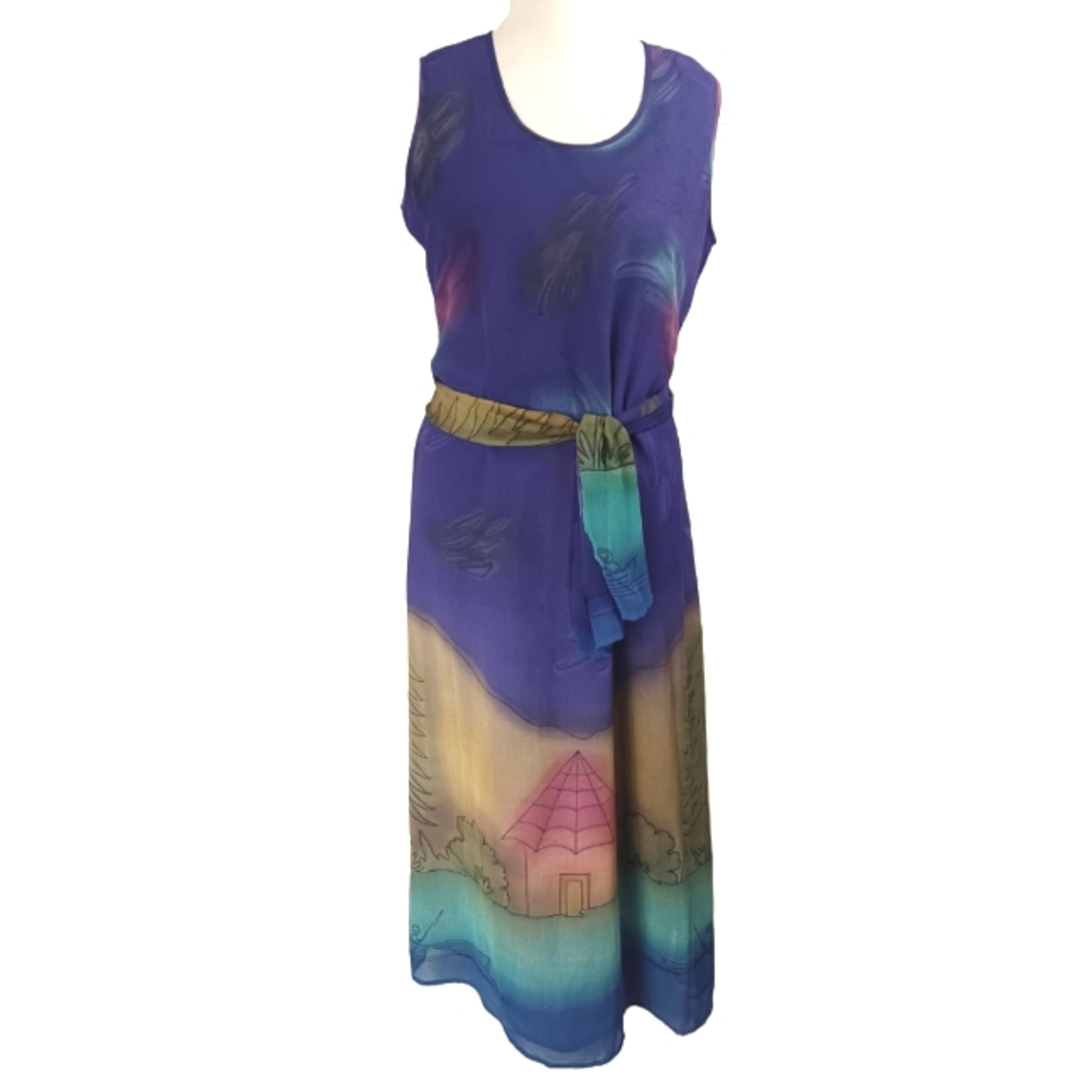 VINTAGE 80'S/90'S SLEEVELESS MAXIE DRESS SIZE 1X